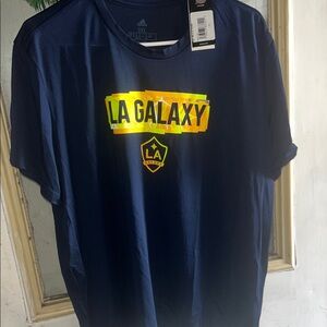 Adidas LA Galaxy Navy Tee with Yellow Accents
